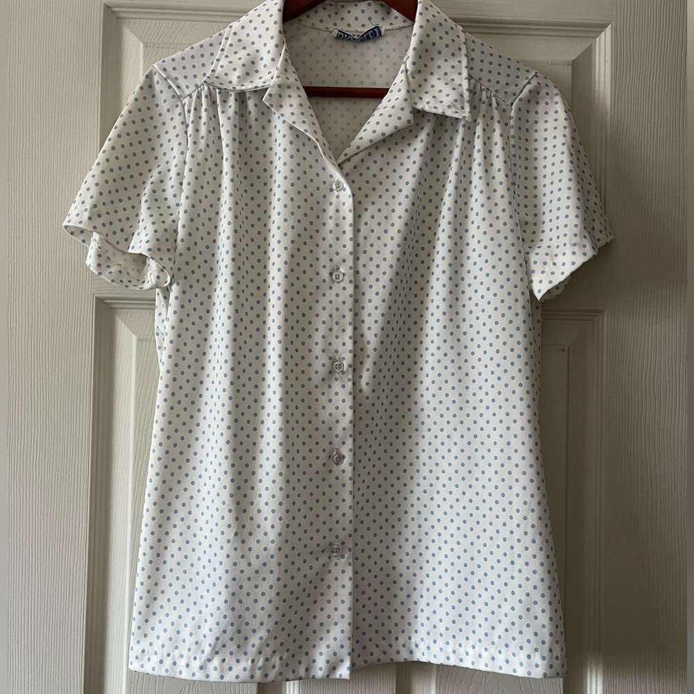Vintage Bradley polka dot button down blouse